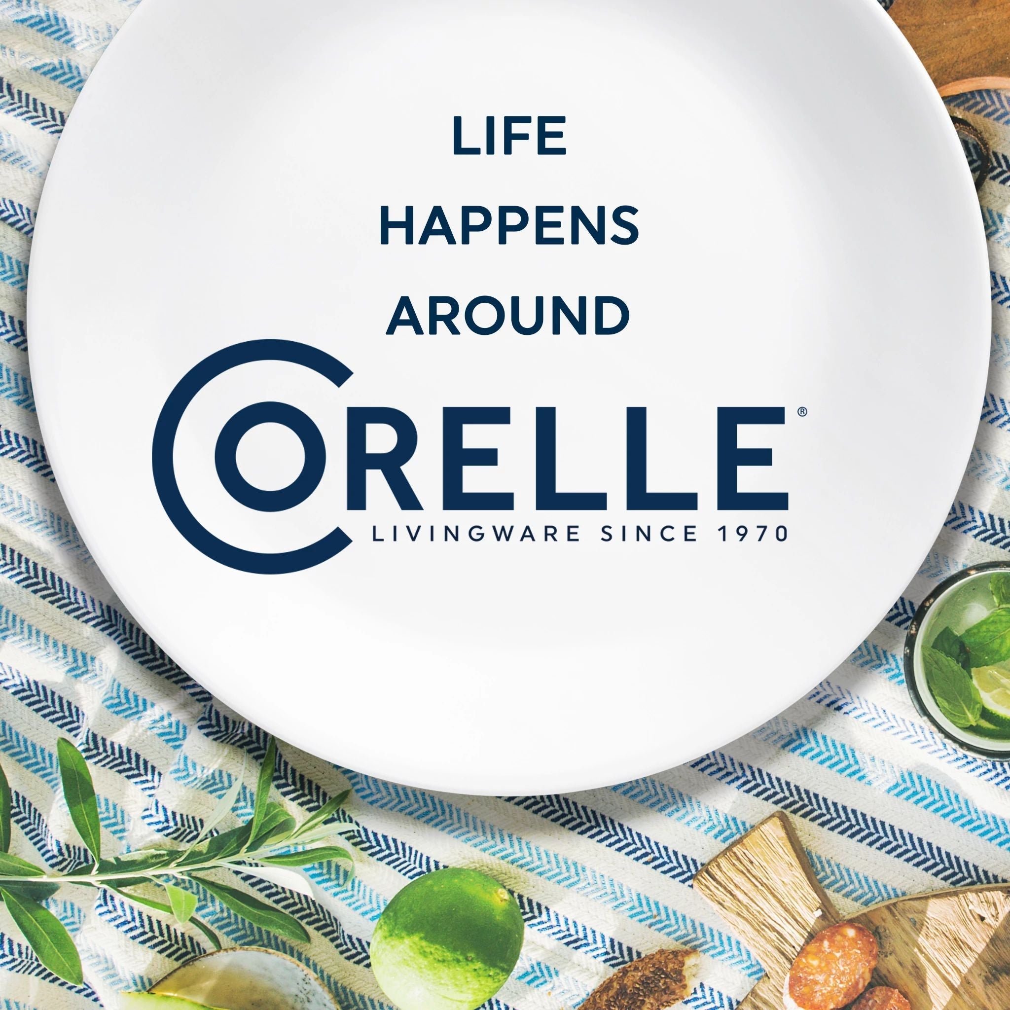 Corelle® Radiant Red Banded 1-quart Serving Bowls, 2-pack
